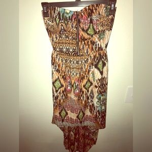 High-low strapless hem dress